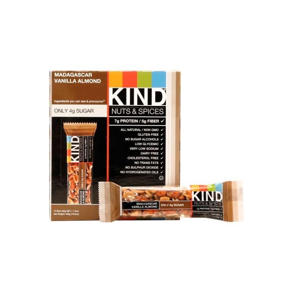 Kind KIND Nuts and Spices Bar, Madagascar Vanilla Almond, 1.4 oz., 12/Box 17850 - main